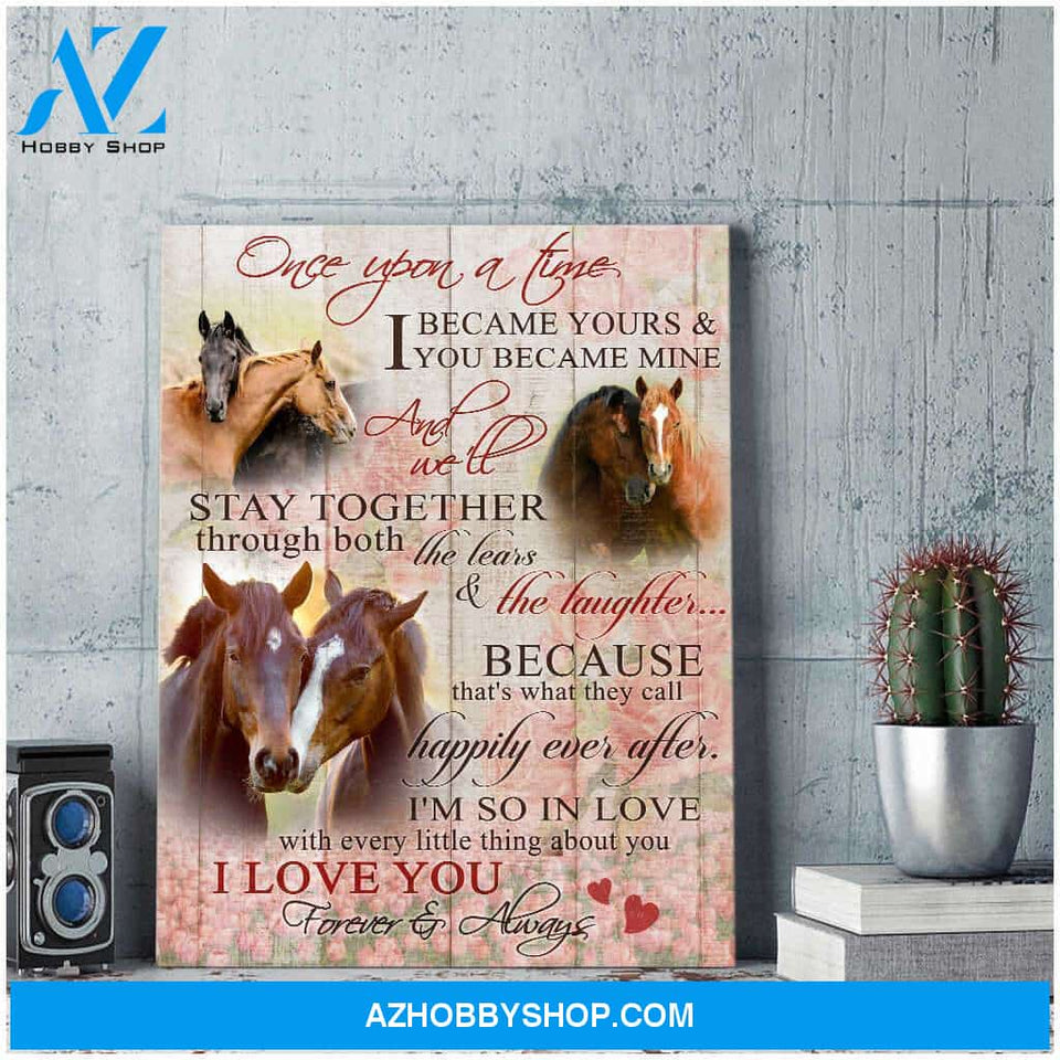 Couple Horses Once Upon Time Canvas Wall Art Decor
