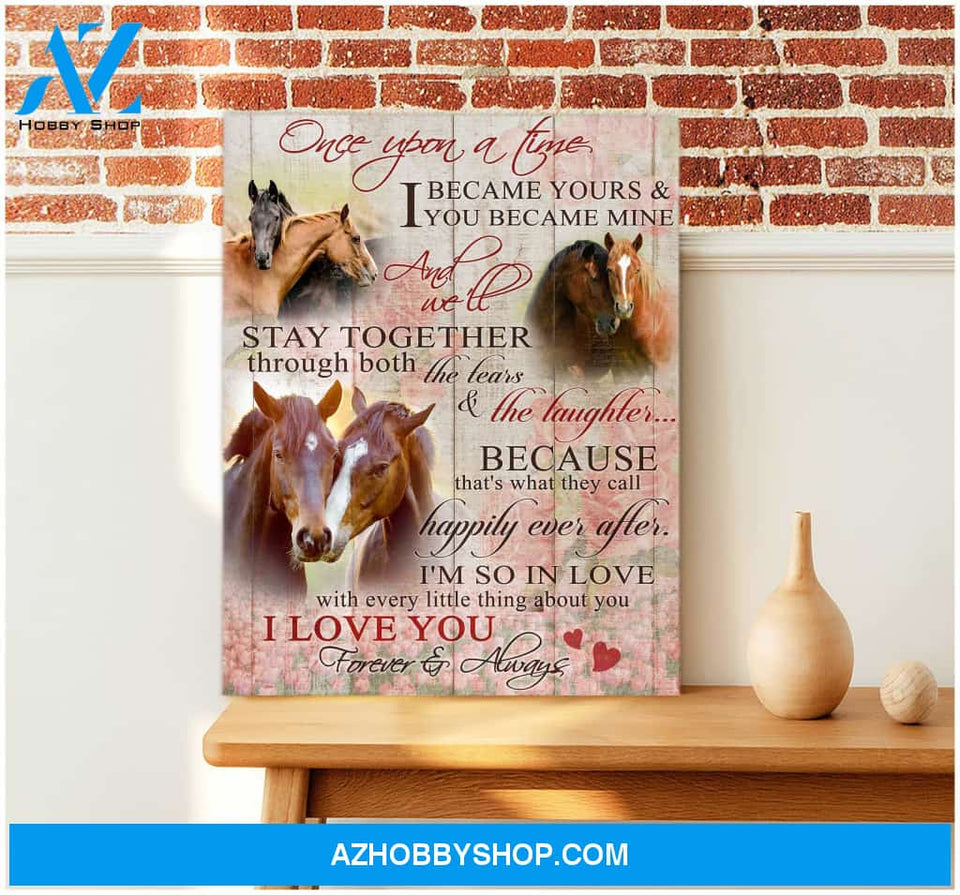 Couple Horses Once Upon Time Canvas Wall Art Decor