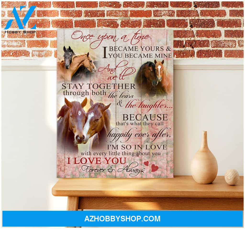 Couple Horses Once Upon Time Canvas Wall Art Decor