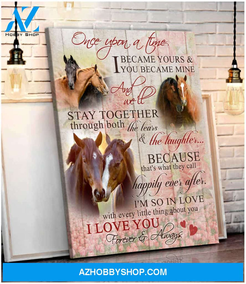 Couple Horses Once Upon Time Canvas Wall Art Decor