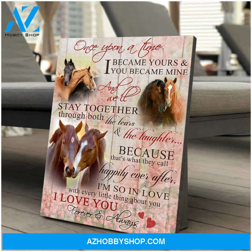 Couple Horses Once Upon Time Canvas Wall Art Decor