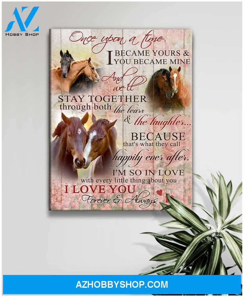 Couple Horses Once Upon Time Canvas Wall Art Decor