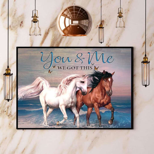 Couple Horses You And Me We Got This Paper Poster No Frame Matte Canvas Wall Decor