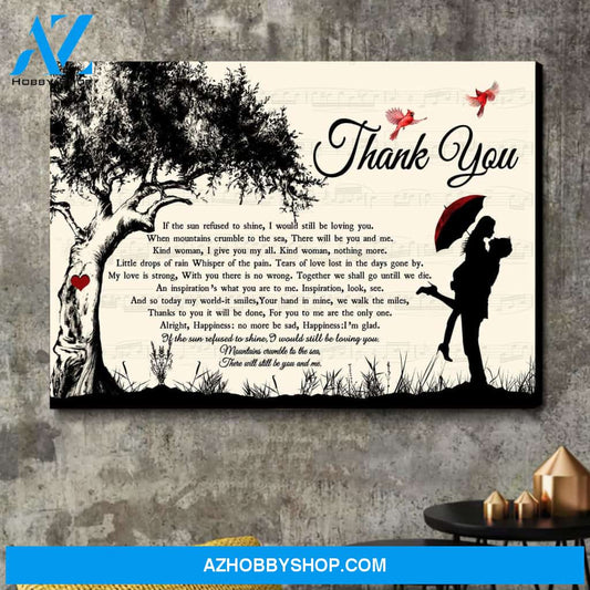 Couple hugging - Mountains crumble to the sea, there will still be you and me - Couple Landscape Canvas Prints - Wall Art