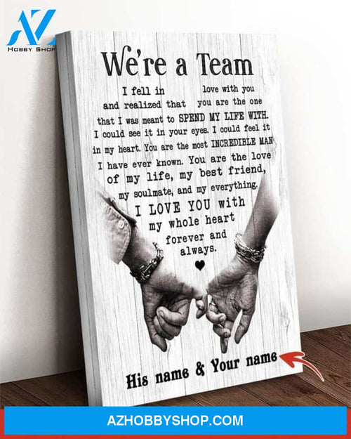 Couple Husband and Wife We are a team- Personalized Matte Canvas