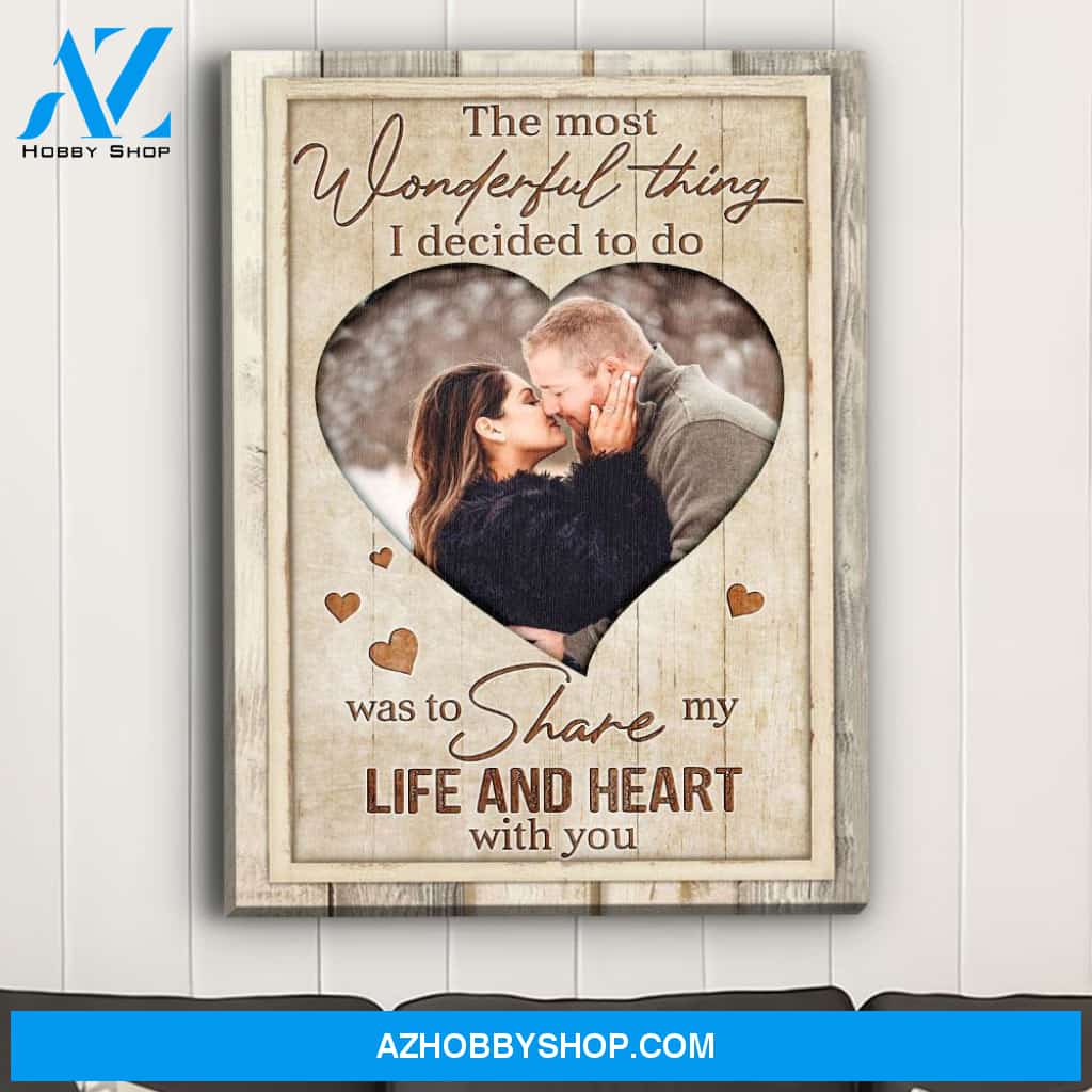 Couple - Life And Heart - Personalized Custom Photo Canvas