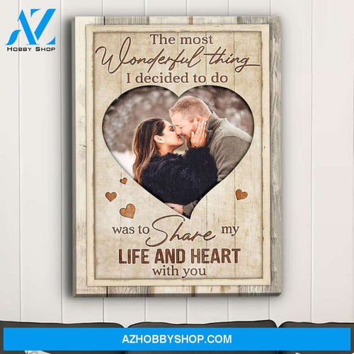Couple - Life And Heart - Personalized Custom Photo Canvas