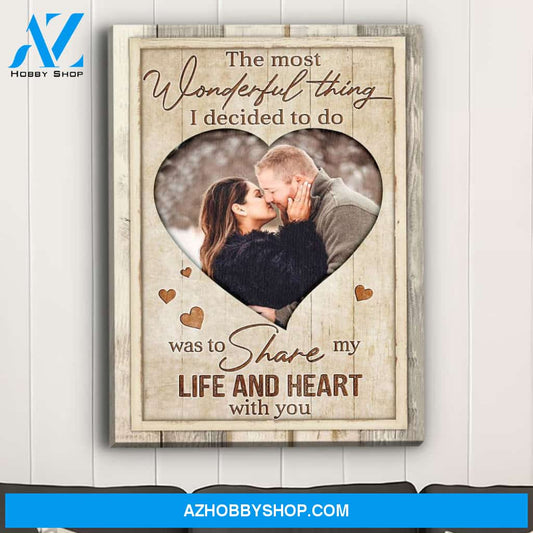 Couple - Life And Heart - Personalized Custom Photo Canvas