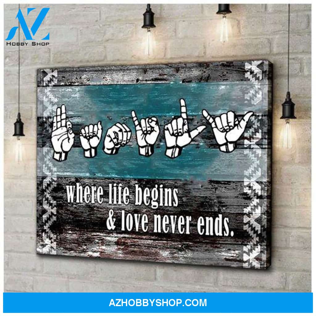 Couple Love Gift Where Life Begins And Love Never Ends Poster