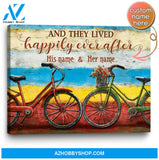Couple Name Bicycle They lived happily ever after Canvas And Poster,Canvas Prints,Wall Decor Visual Art
