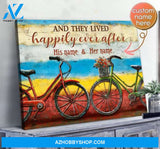 Couple Name Bicycle They lived happily ever after Canvas And Poster,Canvas Prints,Wall Decor Visual Art