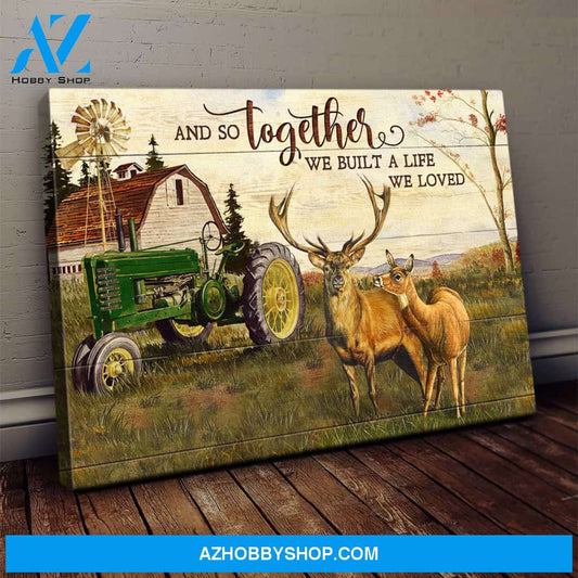 Couple of Deer - And so together we built a live we loved - Couple Landscape Canvas Prints, Wall Art