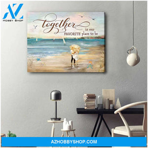 Couple On Beach Canvas Wall Art, Wall Decor Visual Art