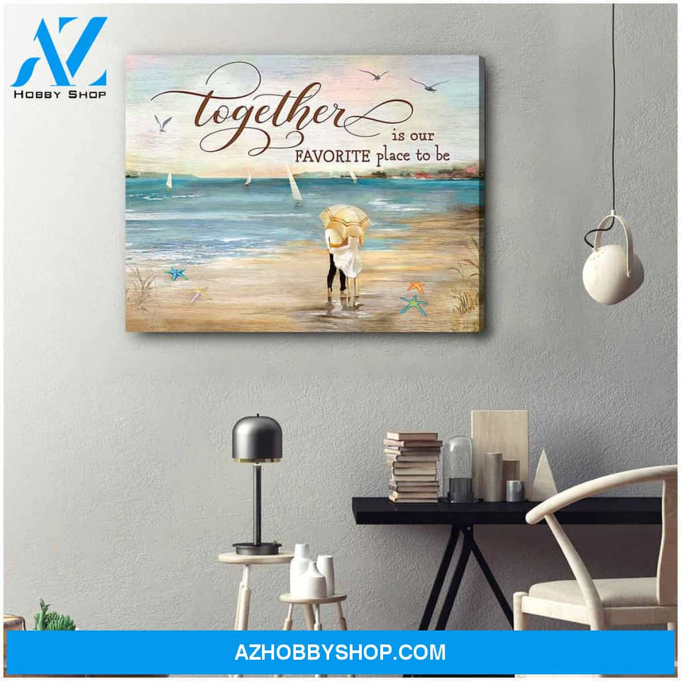 Couple On Beach Canvas Wall Art, Wall Decor Visual Art