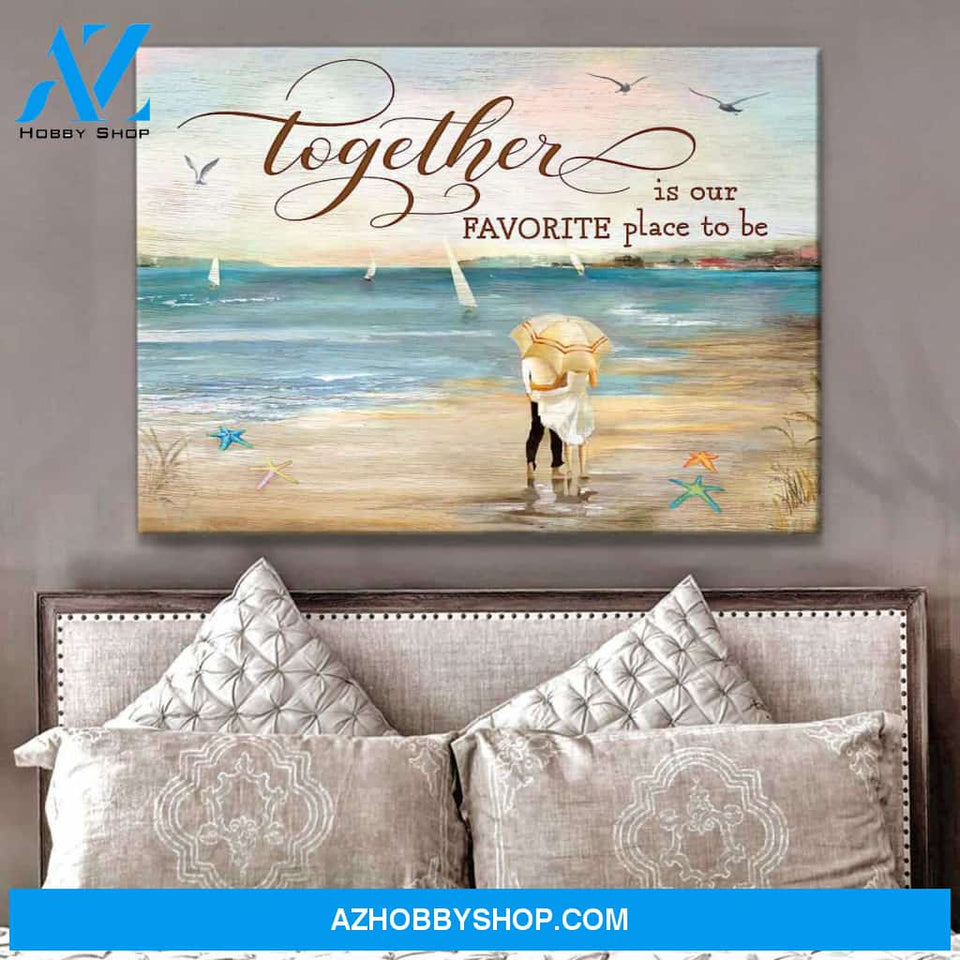 Couple On Beach Canvas Wall Art, Wall Decor Visual Art