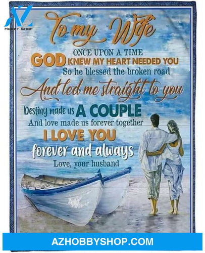 Couple On Beach Love You Forever And Always To My Wife Fleece Blanket