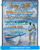 Couple On Beach Love You Forever And Always To My Wife Fleece Blanket