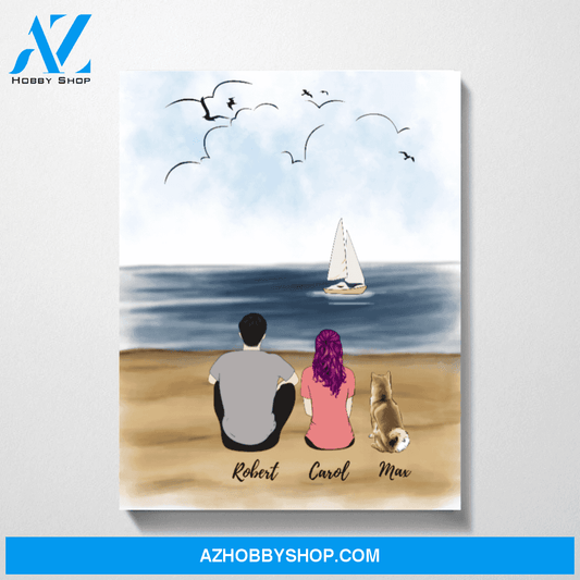 Couple On The Beach Customized Premium Canvas