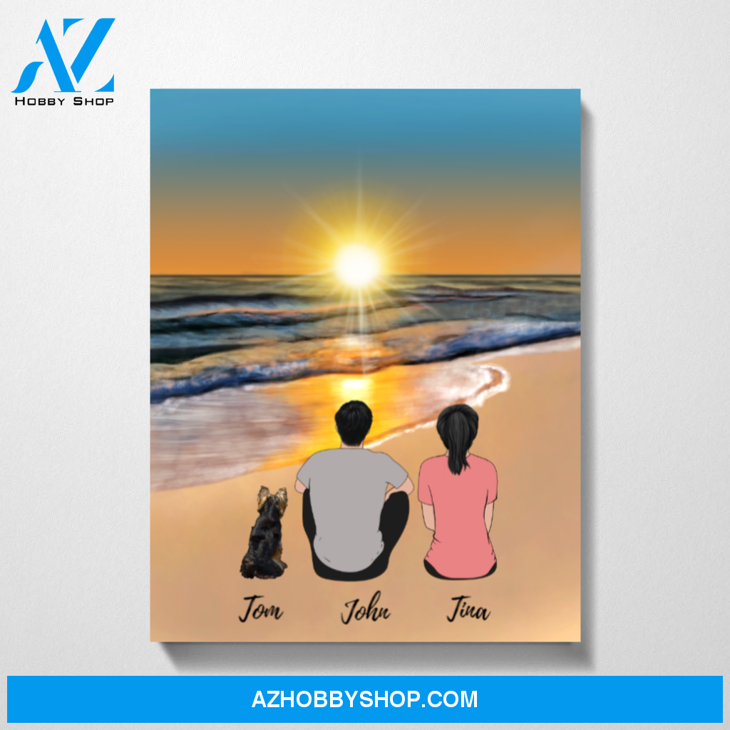 Couple On The Beach Premium Canvas