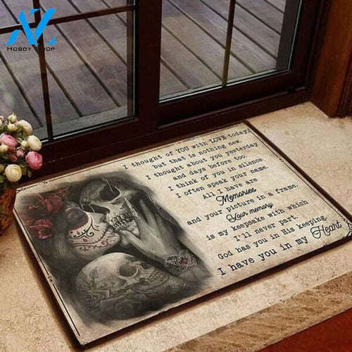 Couple Skull I Thought Of You With Love Today Doormat Welcome Mat House Warming Gift Home Decor Funny Doormat Gift Idea