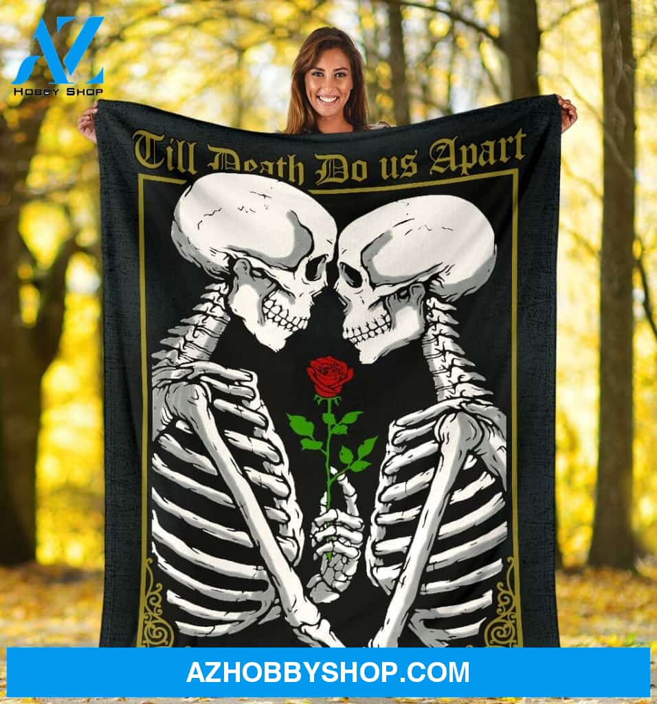 Couple Skull Inspired Fleece Blanket