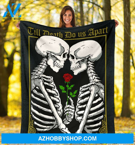 Couple Skull Inspired Fleece Blanket