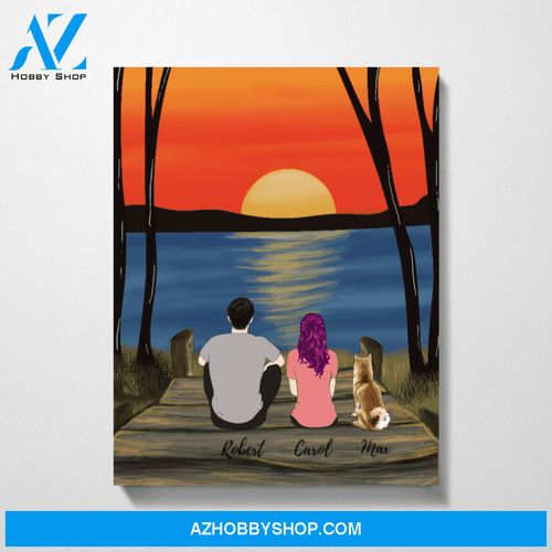 Couple Watching Sunset Customized Premium Canvas