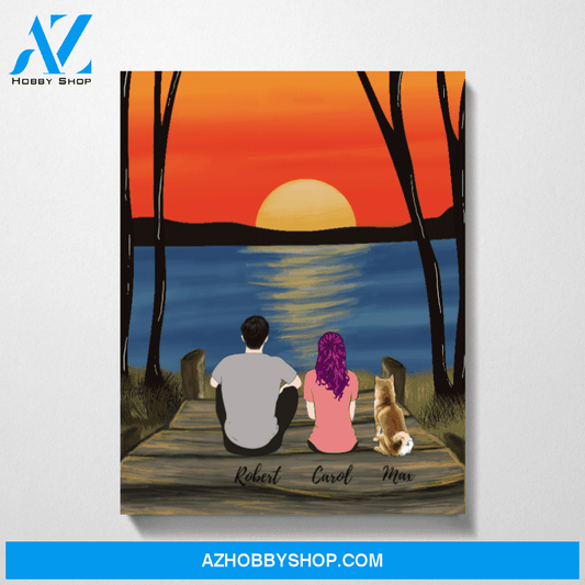 Couple Watching Sunset Customized Premium Canvas
