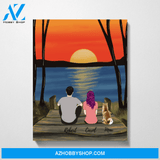 Couple Watching Sunset Customized Premium Canvas
