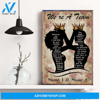 Couple We're A Team Poster & Canvas