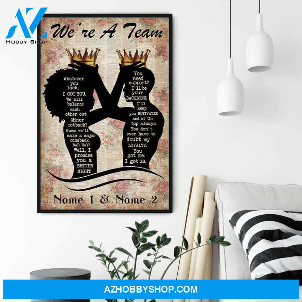 Couple We're A Team Poster & Canvas