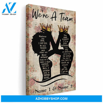 Couple We're A Team Poster & Canvas