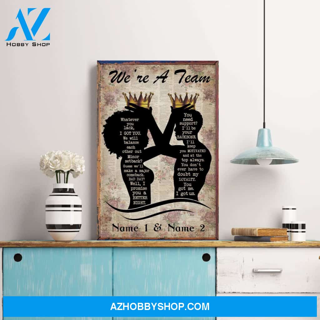 Couple We're A Team Poster & Canvas