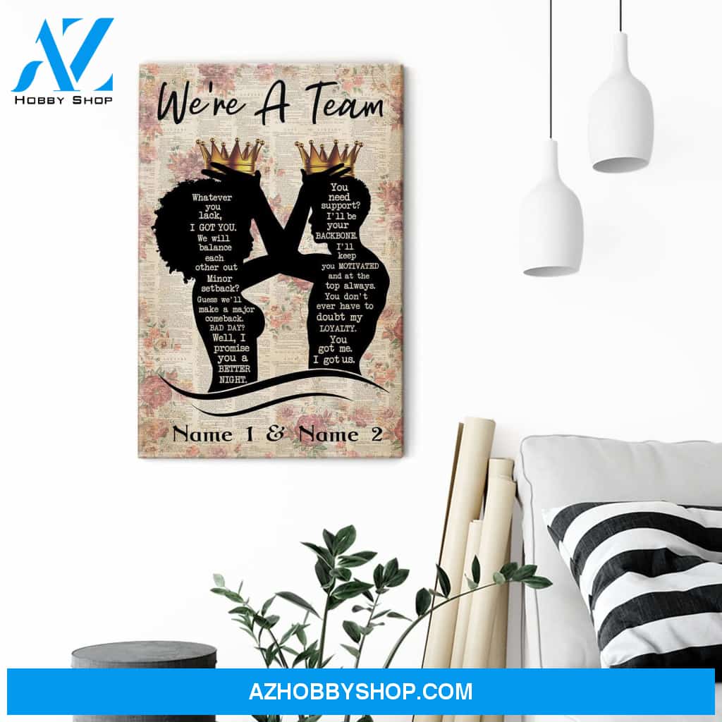 Couple We're A Team Poster & Canvas
