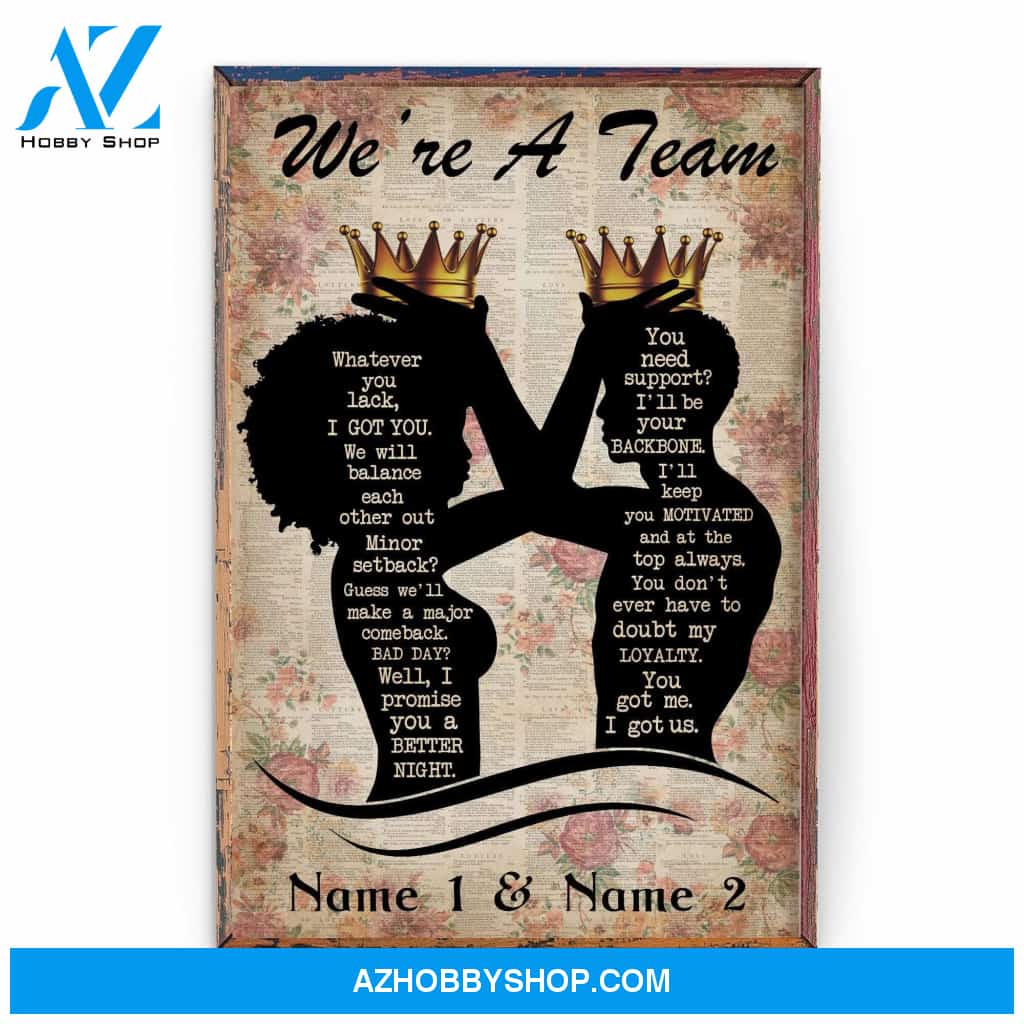 Couple We're A Team Poster & Canvas
