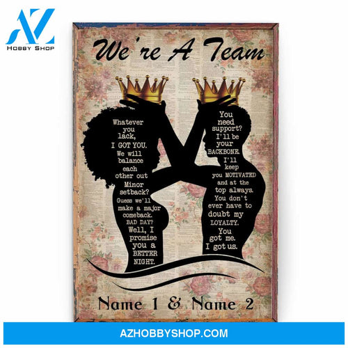 Couple We're A Team Poster & Canvas