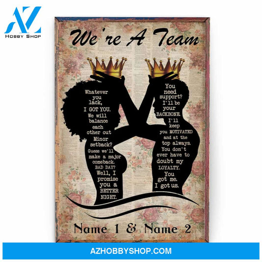 Couple We're A Team Poster & Canvas