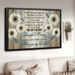 Dandelion painting, Dragonfly, Memorial gift, You are the most beautiful memory - Couple Landscape Canvas Prints, Home Decor Wall Art