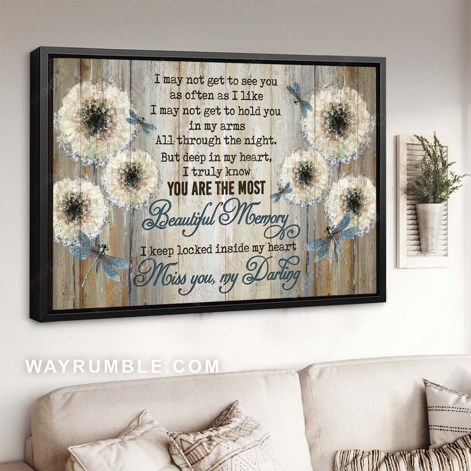 Dandelion painting, Dragonfly, Memorial gift, You are the most beautiful memory - Couple Landscape Canvas Prints, Home Decor Wall Art