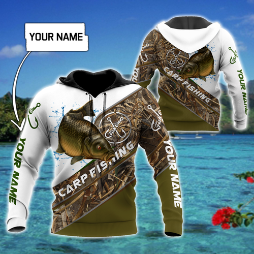 Fishing Gifts Carp Fishing Camo Personalized US Unisex Size Hoodie