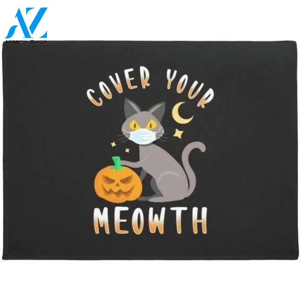 Cover Your Meowth Pumpkin Happy Halloween Doormat Welcome Mat Housewarming Gift Home Decor Funny Doormat Gift For Cat Lovers