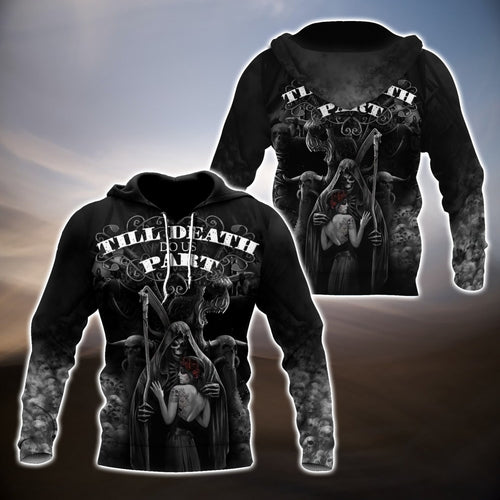 Skull Gifts Skull All Over Printed Skull Couple US Unisex Size Hoodie