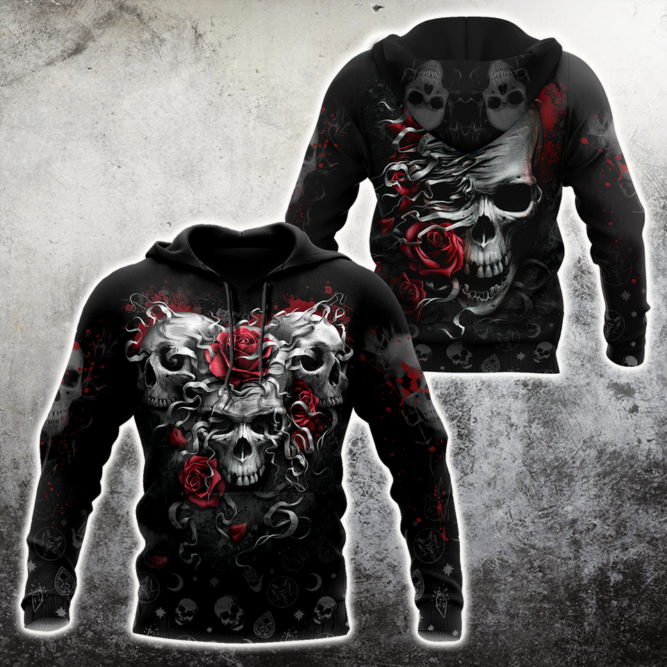 Skull Gifts Heart Of Roses Skull US Unisex Size Hoodie