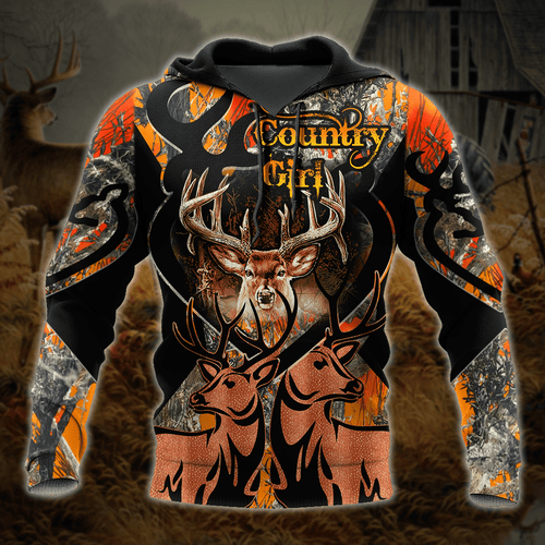 Hunting Gifts Deer Hunting Gifts Deer Hunting All Over Printed US Unisex Size Hoodie