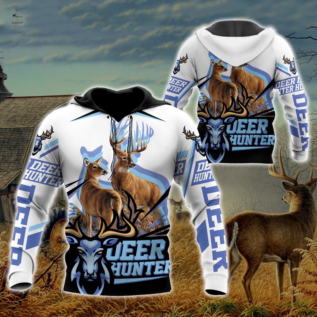 Hunting Gifts Deer Hunting Gifts Deer Hunting All Over Printed US Unisex Size Hoodie