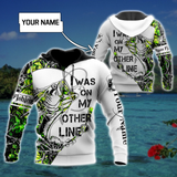 Fishing Gifts On My Other Line Bass Fishing Tattoo Personalized US Unisex Size Hoodie