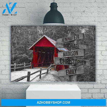 Covered Bridge Multi-Names Premium Canvas