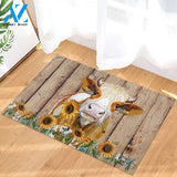 Cow And Sunflowers Doormat Welcome Mat Housewarming Gift Home Decor Funny Doormat Best Gift Idea For Cow Lovers Gift For Farmer