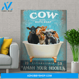 Cow Bath Soap Wash Your Hooves Canvas Wall Art, Wall Decor Visual Art