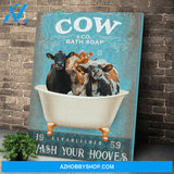 Cow Bath Soap Wash Your Hooves Canvas Wall Art, Wall Decor Visual Art
